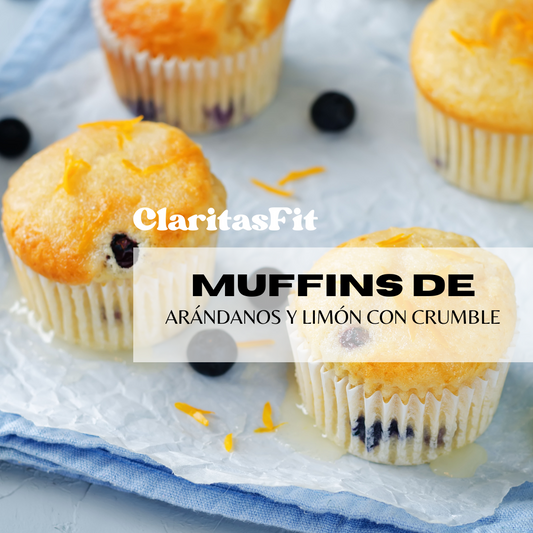 Muffins de Limón y Arándanos con Crumble: Deliciosos, Nutritivos y Altos en Proteína