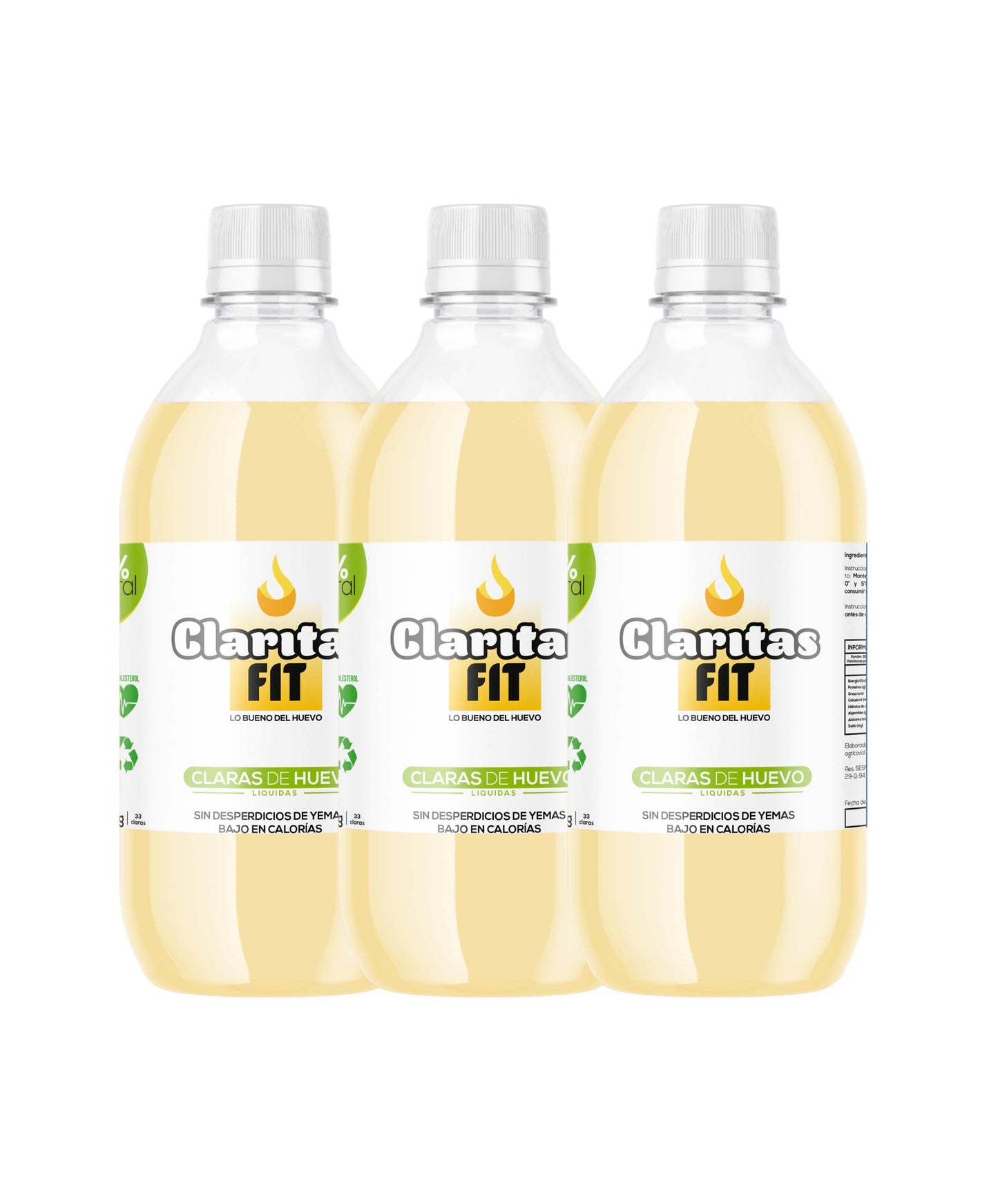 Pack 3 Botellas de Claras de Huevo Líquidas Pasteurizadas | 3Lt.